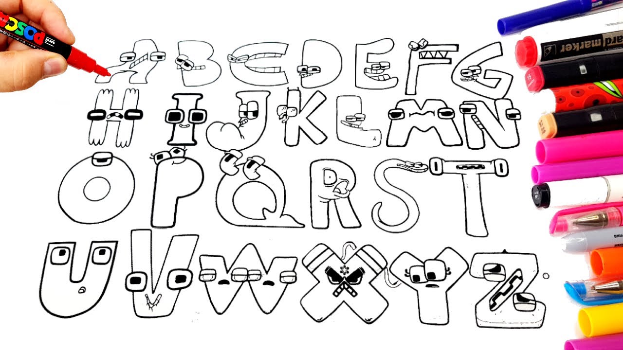 Alphabet Lore A Z Coloring Pages Alphabet Lore Drawing And Coloring Humanized Alphabet 