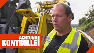 Absatteln in der Baustelle! LKW bleibt auf Autobahn liegen! 1/2 | Achtung Kontrolle | Kabel Eins