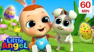Colorful Easter Egg Hunt 🥚| Bingo and Baby John | Little Angel - Nursery Rhymes and Kids Songs