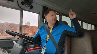 Railroad Crossing In A School Bus For CDL Skills Test In Washington State