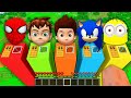 I found SUPER LONG HOUSE INSIDE PAW PATROL RYDER vs BEN 10 vs SONIC SPIDER MAN Minions in Minecraft