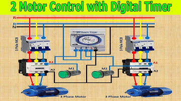 2 Motor Automatic Control  by Digital Timer | Two motor automatic control with timer | 24 hour timer