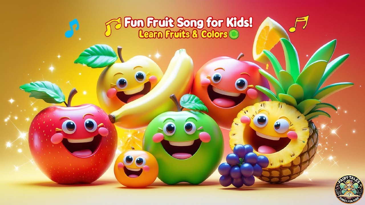 🍎🍌 Fun Fruit Song for Kids! | Learn Fruits & Colors 🎵 - YouTube