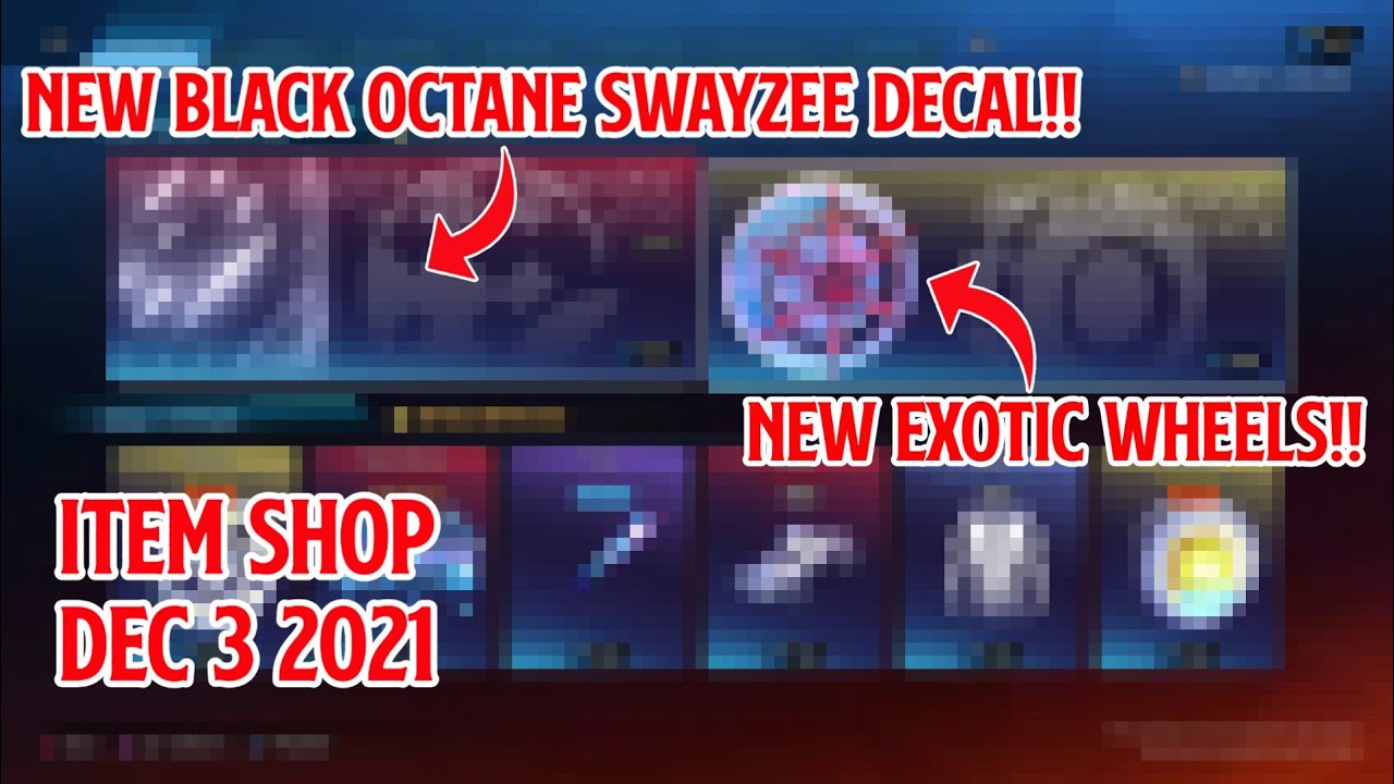 Rocket League item shop today Dec 3 2021 NEW Black Octane Swayzee Decal