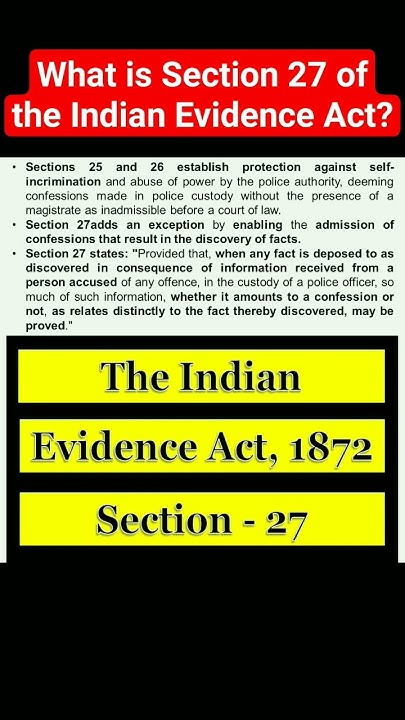 what-is-section-27-of-the-indian-evidence-act-indianevidenceact