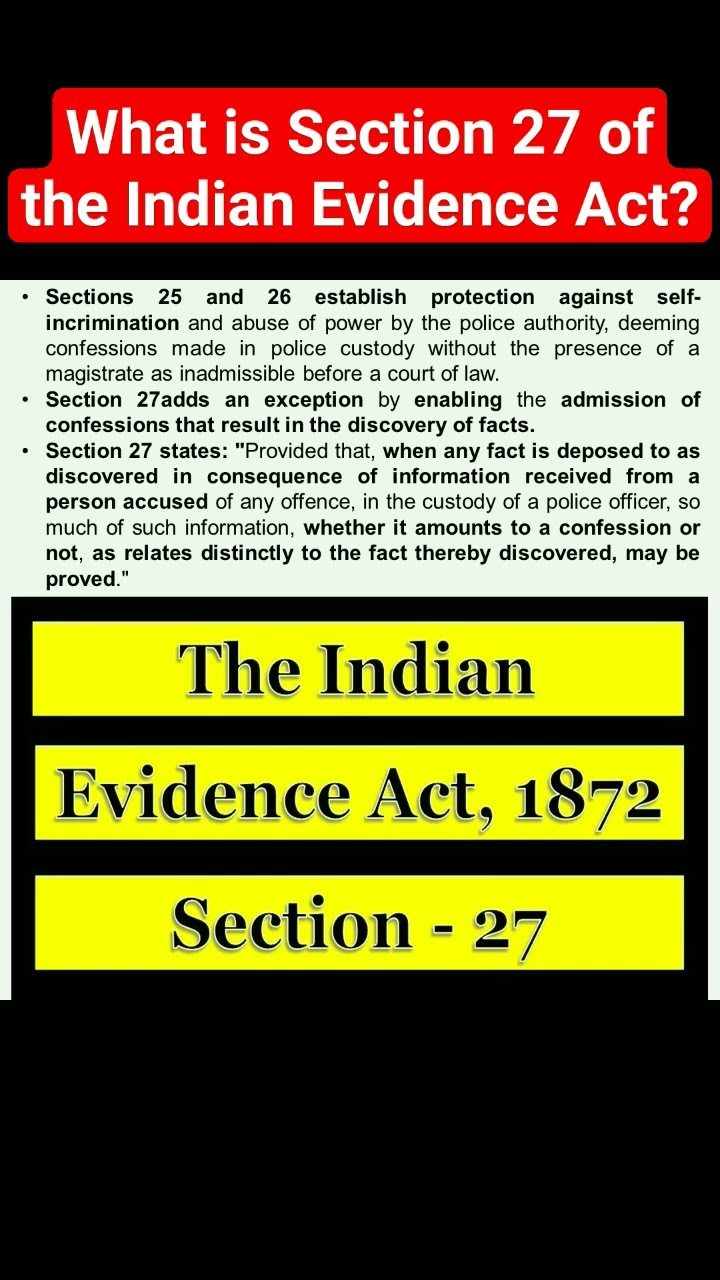 What Is Section 27 Of The Indian Evidence Act indianevidenceact What Is Section 27 Of The Indian Evidence Act indianevidenceact