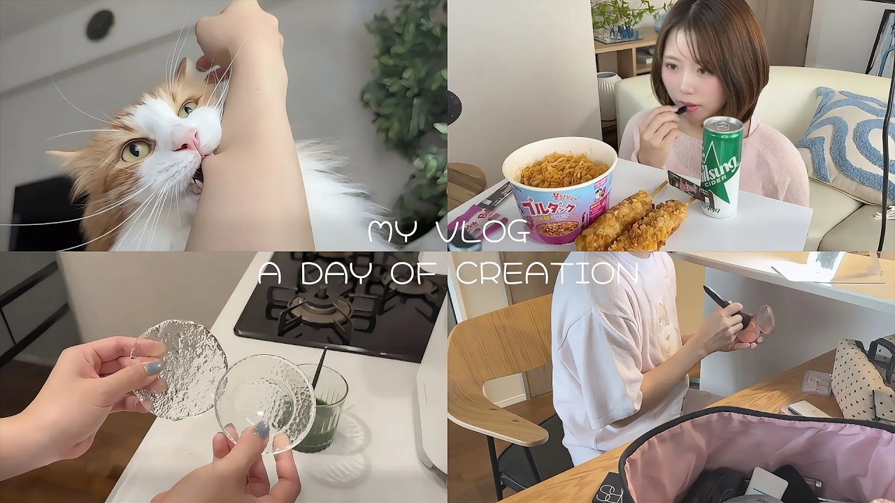 撮影と編集、ときどきゲーム📷🎮🩵何気ない1日vlog｜新作ブルダックとぽこポケ🌙