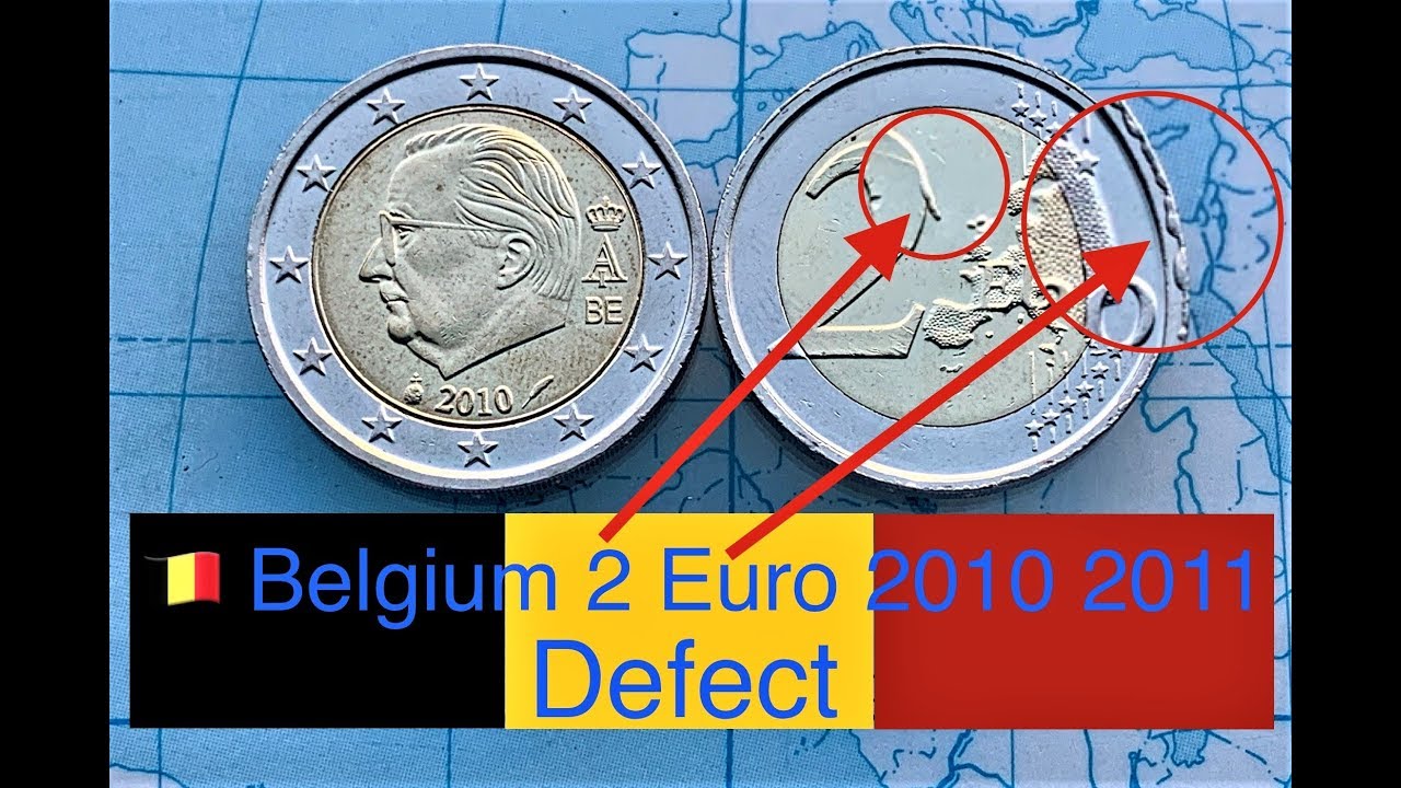 🇧🇪Belgium 2 Euro 2010 2011 {A} - Rare euro coins - Defect euro coins