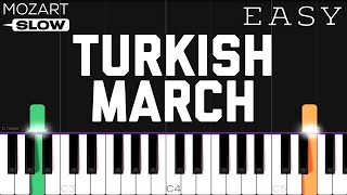 Mozart - Turkish March (Rondo Alla Turca) | SLOW EASY Piano Tutorial chords