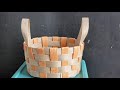 用日本纸藤编了一个可爱的小收纳篮\\如何纺织小篮子\\How to spin a small basket