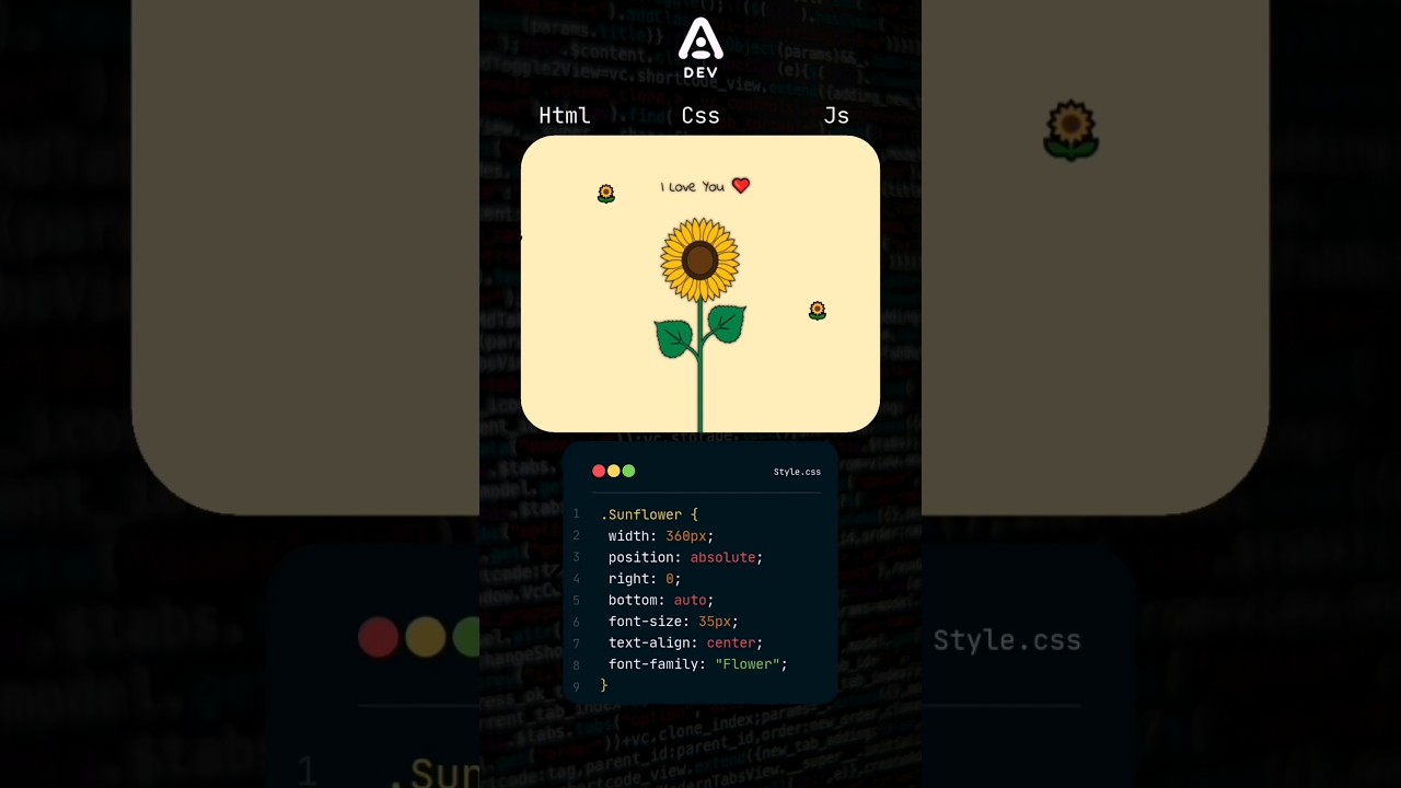 Flores Amarillas con Html Css y JavaScript 