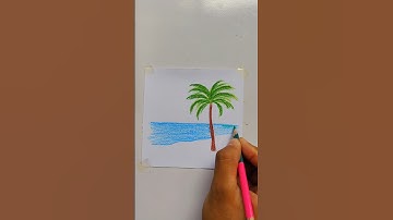 realistic beautiful beach ⛱️ drawing with colour pencil #shorts#youtube