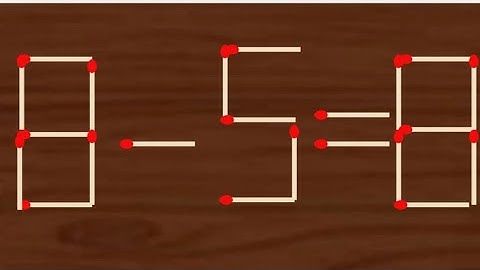 Move only 1 stick to make the equation correct | Matchstick puzzle 8-5=8