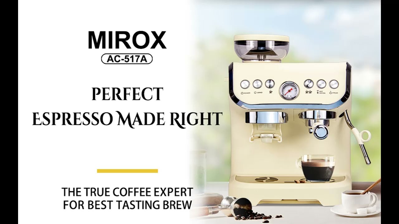 MIROX Espresso Coffee Maker With Grinder For Home, 2000ML Water Tank&1450w  and ABS Housing Combo Coffee Latte Maker Cappuccino Machine With Milk