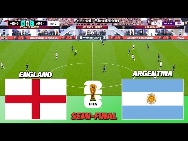 🔴 LIVE | England vs Argentina - Semi-Final - FIFA World Cup 2026 | PES 21 Simulation