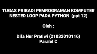 Tugas Individu  Nested Loop Pada Python