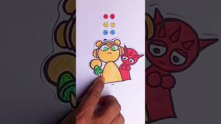 SPRUNKI animation  eye colour mixing 🌈🌶️ (part -190) #colormixing #art  #colorfy #shorts  #viral