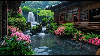 Serenity in a Japanese Garden🌺Soothing Rain Sounds and Piano Music for Relaxation and Deep Sleep