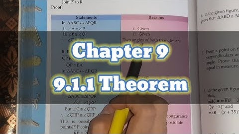 Chapter 9 Theorem 9.1.1 Class 9th Maths | Congruent triangles | Hunain Coaching