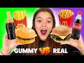 COMENDO GUMMY VS COMIDA De Verdade Por Um Dia Inteiro!