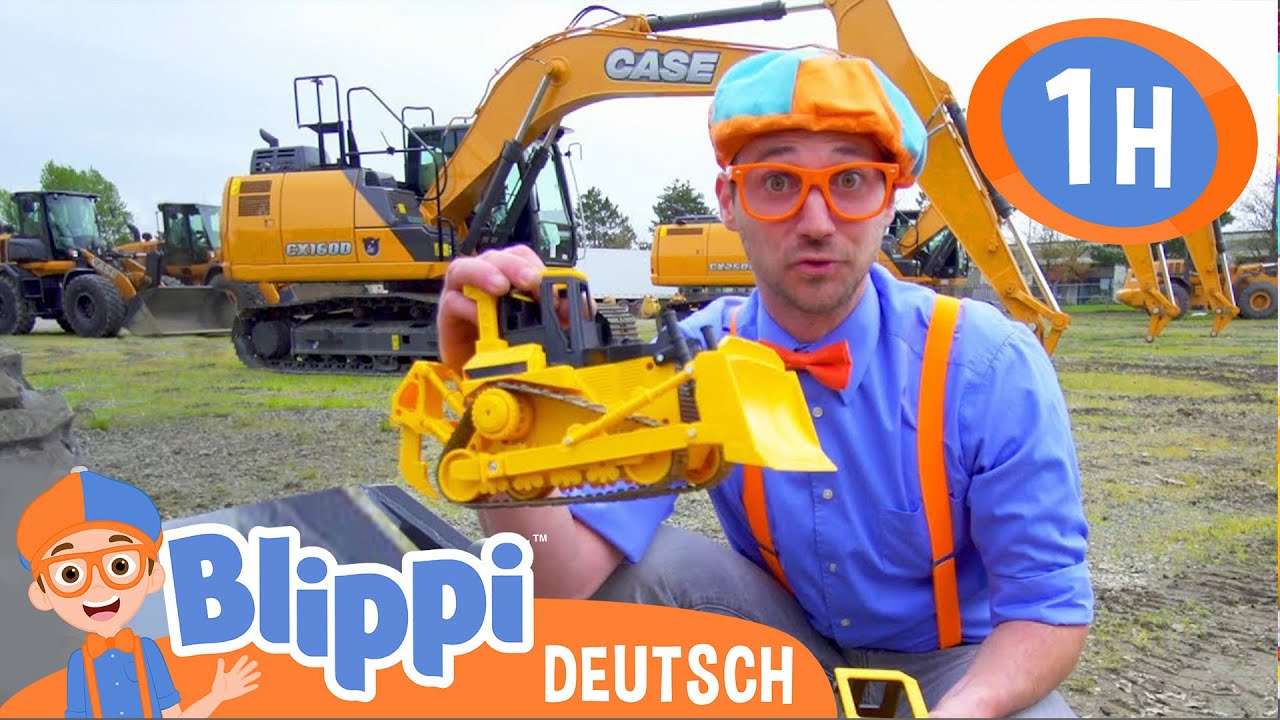 Bagger und Baufahrzeuge | Kinderlieder und Cartoons | Blippi | Moonbug Kids Deutsch