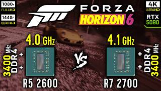 Ryzen 5 2600 vs Ryzen 7 2700 in Forza Horizon 6 | RTX 5080 [ 1080p vs 1440p vs 4K ]