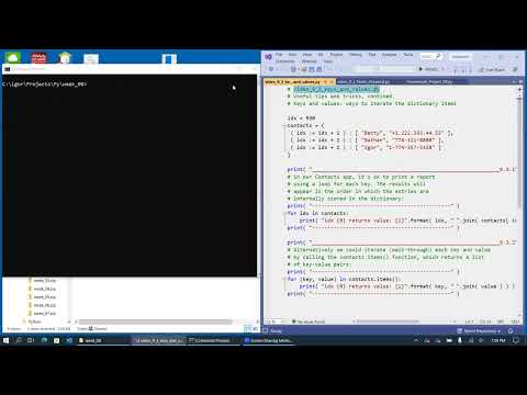 9.3 Python dictionary keys and values