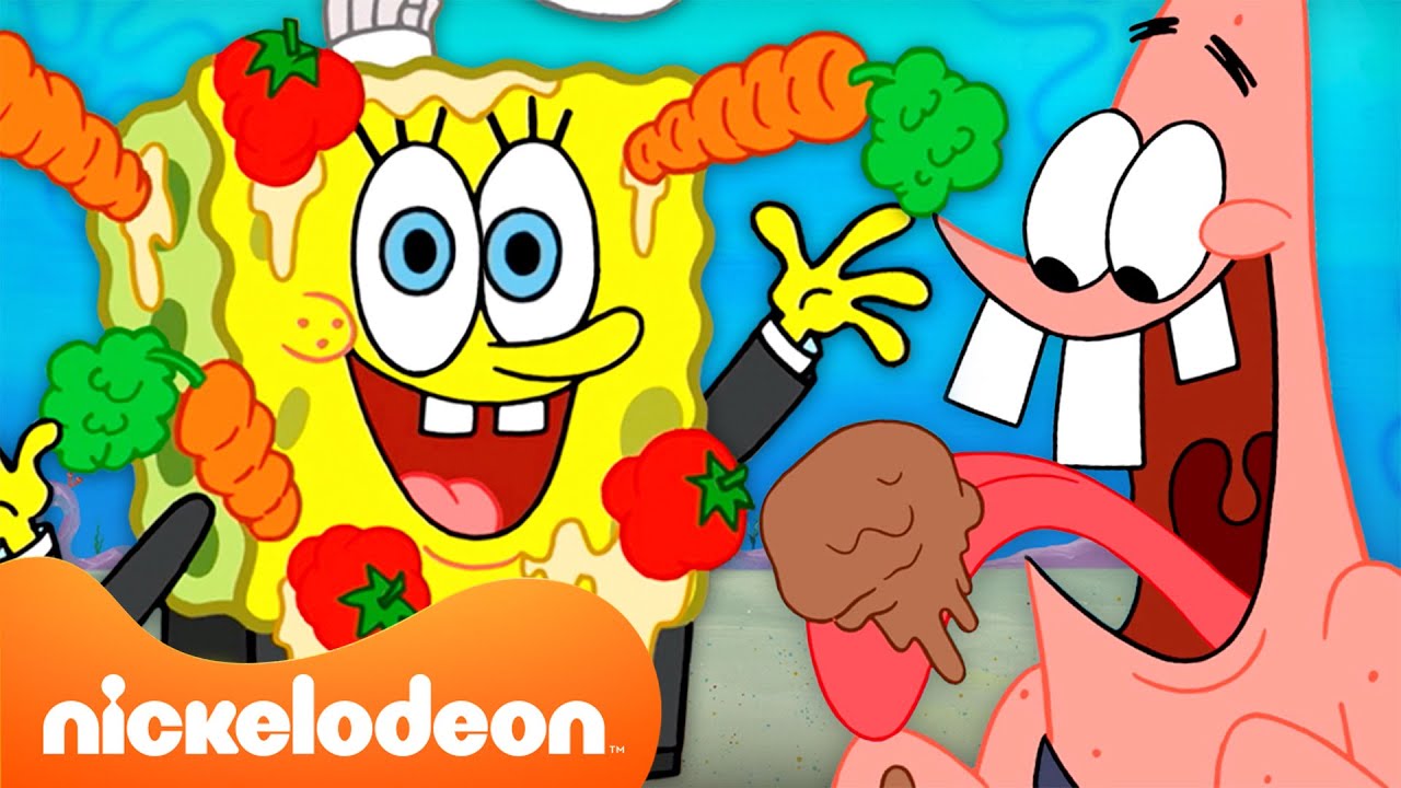SpongeBob | Makanan SpongeBob PALING BERANTAKAN Seumur Hidup 🍔  | Nickelodeon Bahasa