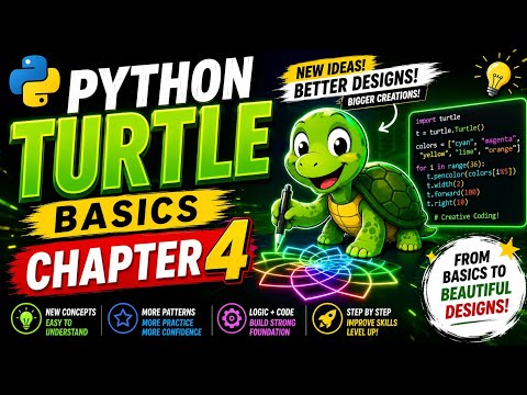 Python Turtle Chapter 4 🔥 | Nested Loops se Amazing Patterns 😱 | Next Level Coding (Hindi)#python 