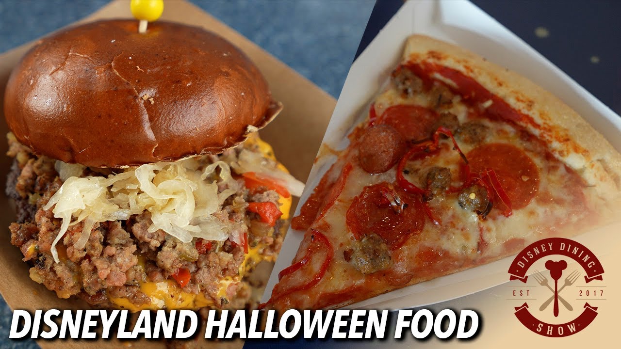Disneyland Oktoberfest Burger & Halloween Pizza Review YouTube