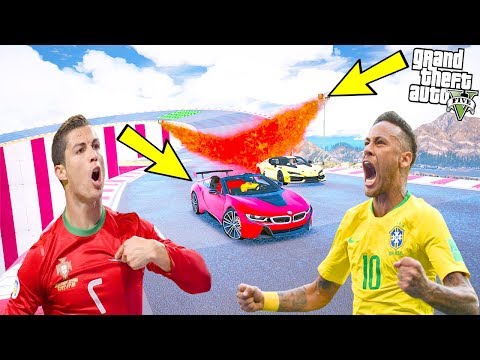 RONALDO VE NEYMAR SÜPER ARABALARLA ATEŞ PÜSKÜREN RAMPA PARKINDAN UÇUYOR! - GTA 5