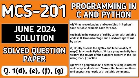 P2- 1(d), (e), (f), (g) | MCS 201 June 24 | MCS 201 Solved Question Paper | MCS 201 Important Ques