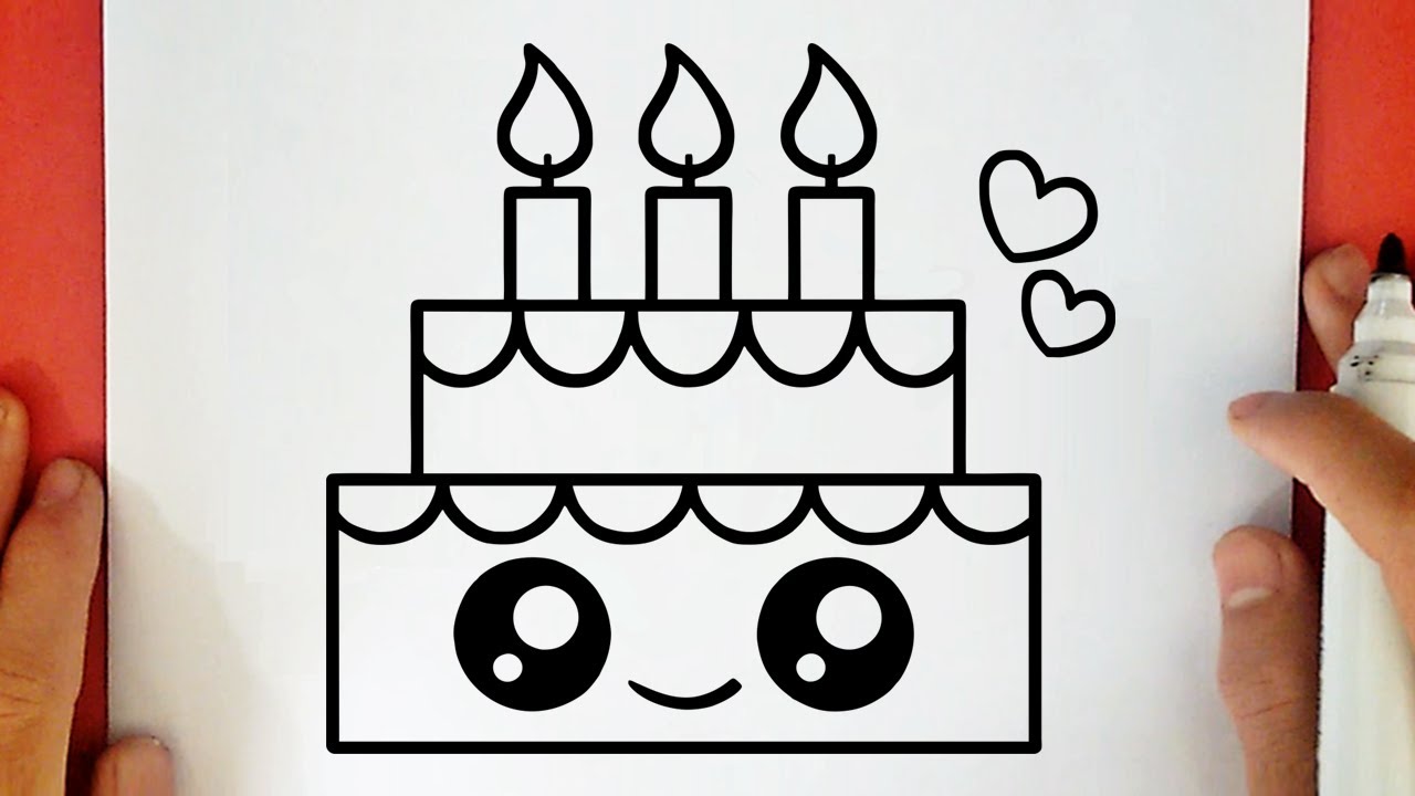 Comment Dessiner Un Gateau D Anniversaire Kawaii Youtube