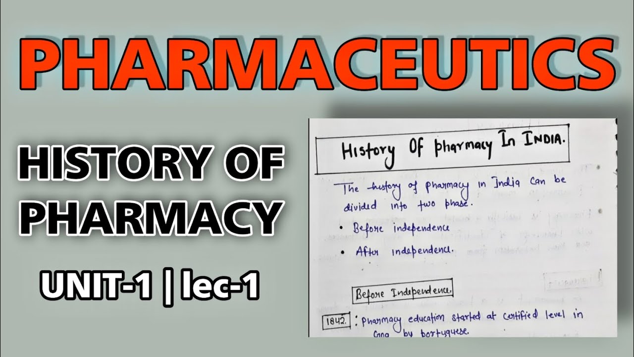 History of Pharmacy History of Indian Pharmacy pharmaceutics unit