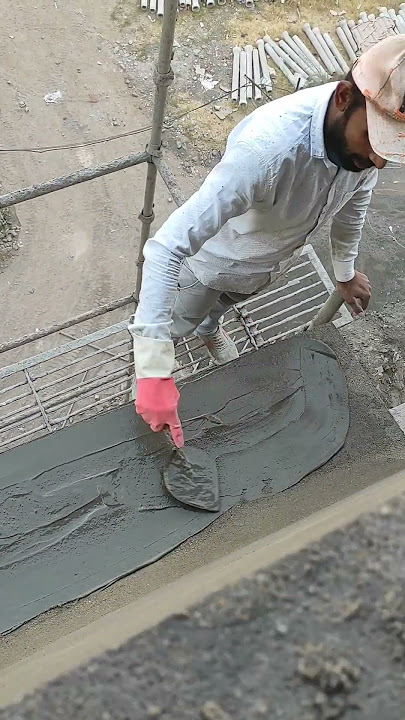 cement ghol #chhajje per🏫 Indore Mistri 👷