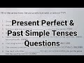 English grammar__worksheet questions on all English tenses/present perfect &past simple tense/tenses