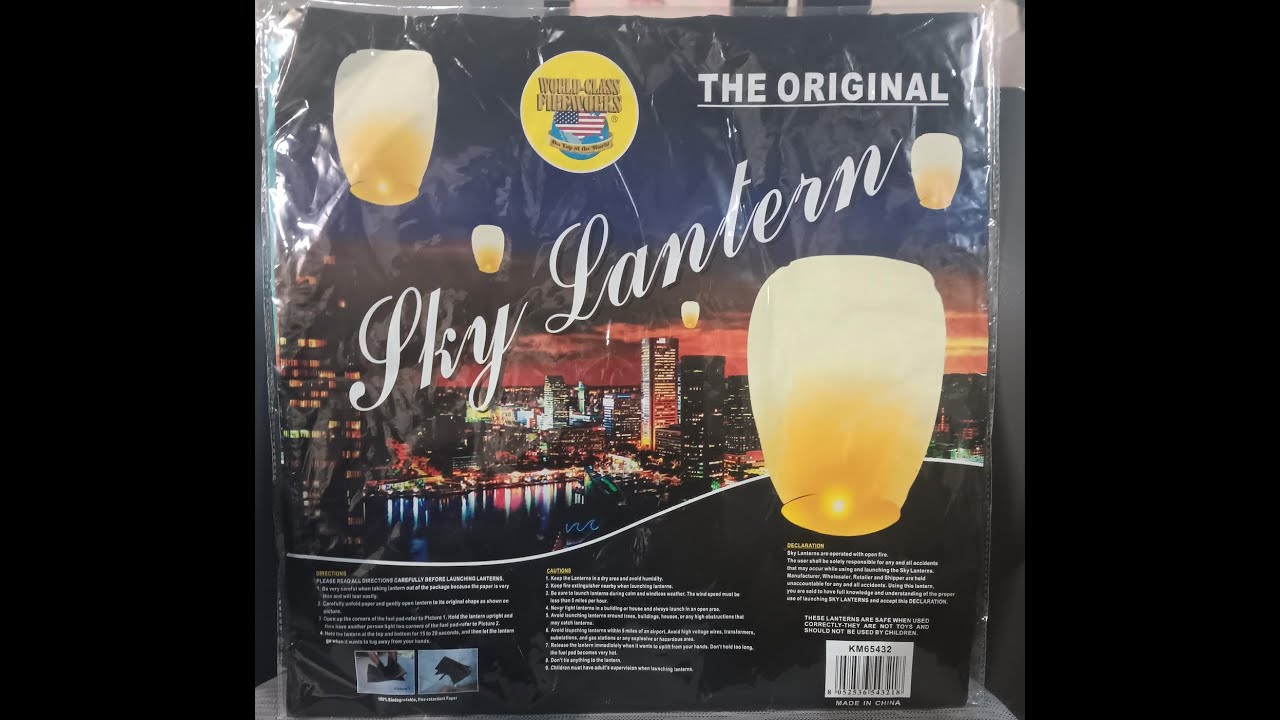 SKY LANTERN BY (WORLD CLASS FIREWORKS) YouTube