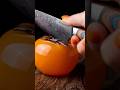 Glass Persimmon Cut 🍊🔪 | Satisfying ASMR Slice #shorts #asmr #satisfying