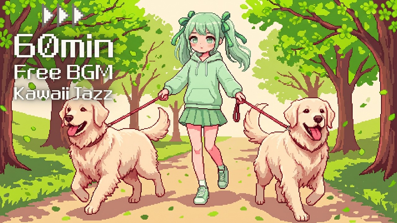 フリーBGM】大型犬を散歩する少女とKawaii Lo-Fi Jazz♪｜チル／作業用