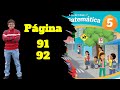 Cuaderno de trabajo de matemática  👉 5to grado 91 y 92