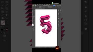 Create a Stacked 3D Text Effect in Illustrator – Easy & Quick! #shorts | intelkeen skills