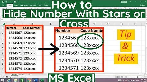 How to Hide Number in MS Excel | How to Convert Number to Codes in Excel | Replace Number with Stars