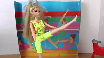 Frozen Barbie Yoga Workout Class Elsa, Disney Princess Anna, Brave Merida, Rapunzel DisneyCarToys