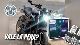 ✅ LED H4 en YAMAHA XJ6 ( Philips Ultinon pro3021 ) led vs halogena