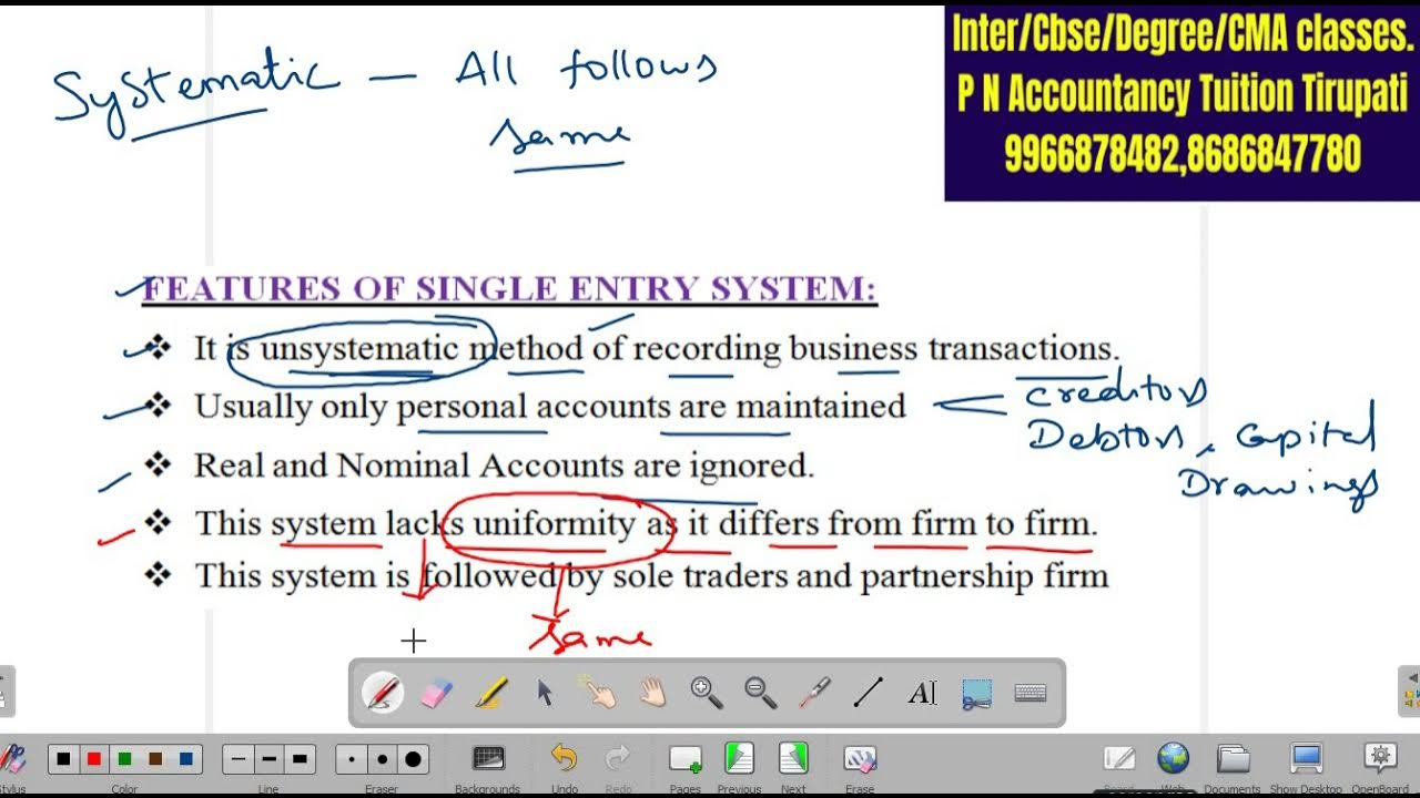 1 Single Entry system - YouTube