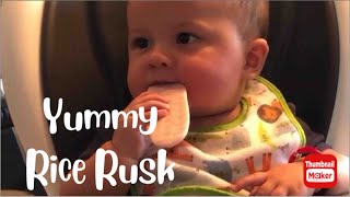 Baby First Rice Rusk (BLW) | 6months Old by PlayLittleMisters 796 views 2 years ago 1 minute, 46 seconds