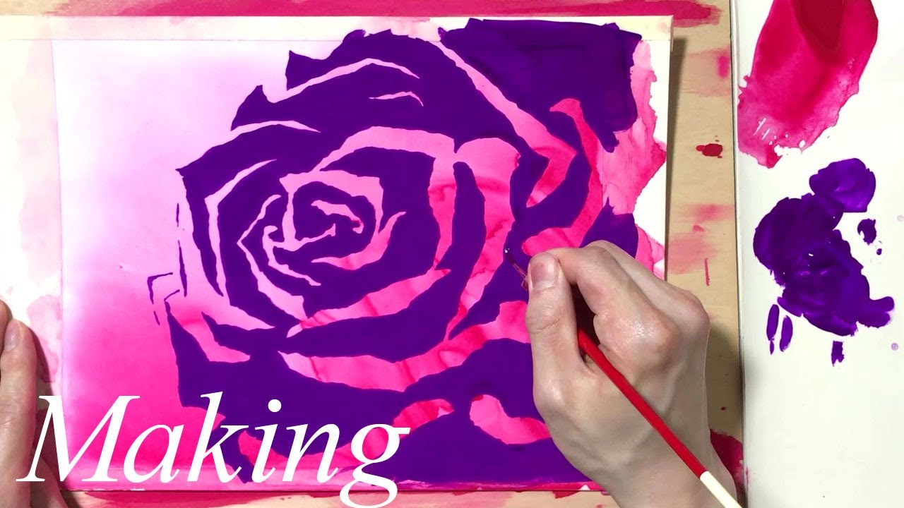 驚きの価格 薔薇の額絵 アクリルペイント画 その他 Hlt No