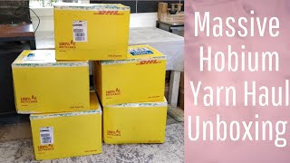 Unboxing a massive yarn haul from Hobium