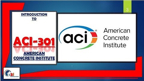 Introduction to ACI 301 | American Concrete Institute| #2iConstructions 