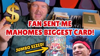 FAN SENT ME 1,000+ CARDS…1 IS THE BIGGEST MAHOMES CARD EVER! 